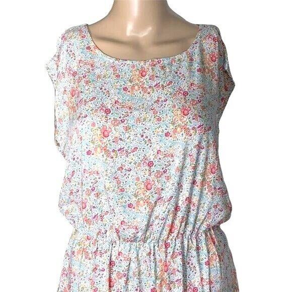 Velucci Womens Blouson Sundress Summer Sleeveless Floral Pink Short Small - Picture 2 of 6